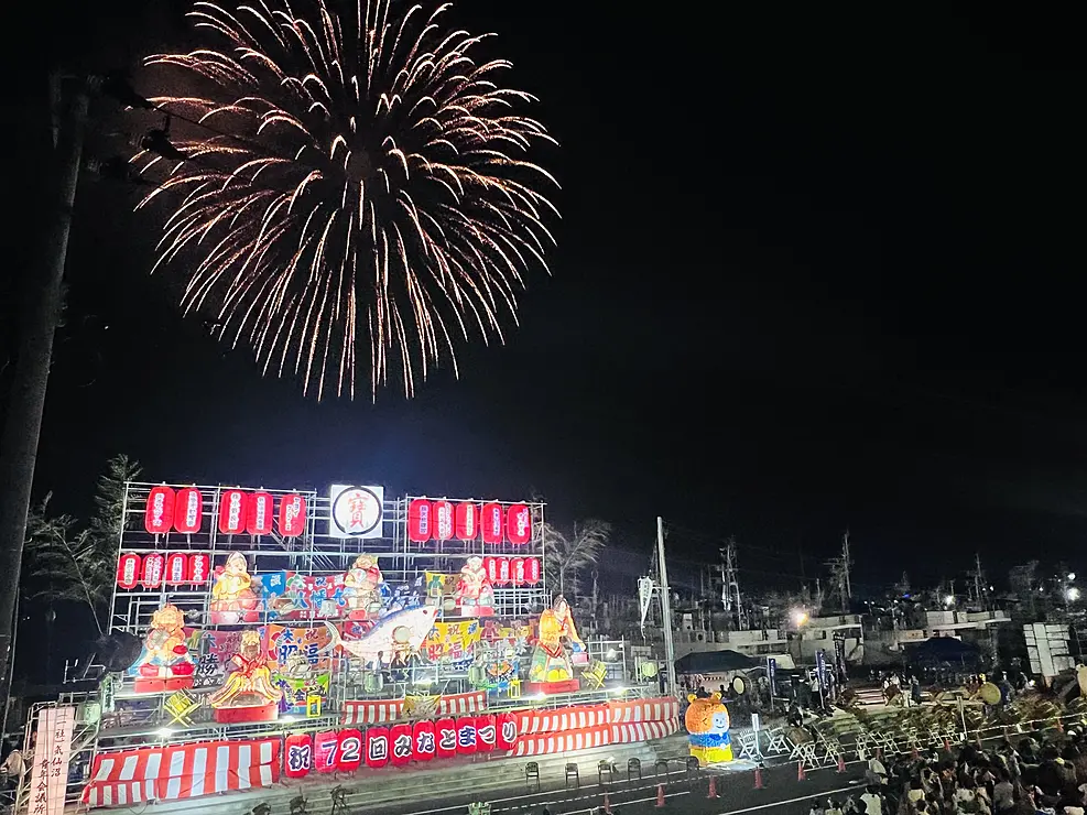 夏祭りで打ち上げられた花火