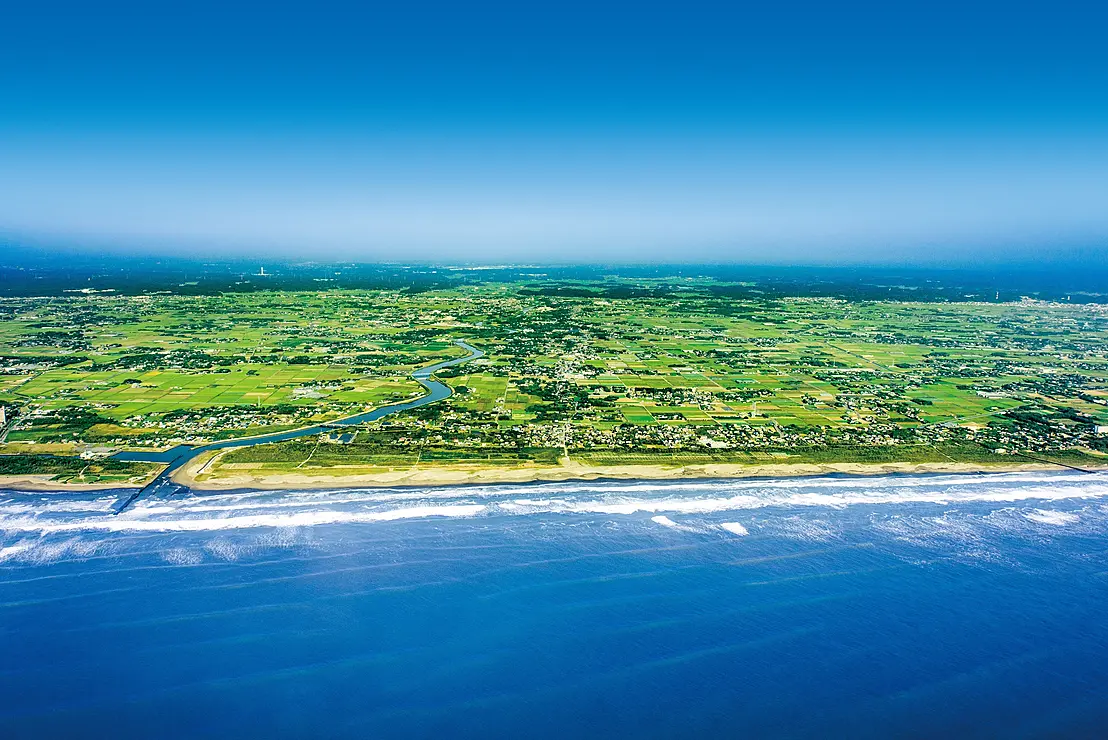 上空からの九十九里平野