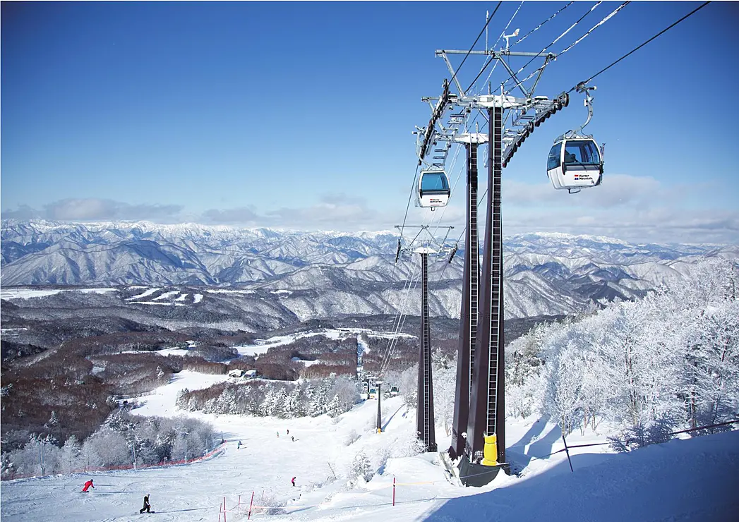 スキー場ゲレンデとゴンドラ