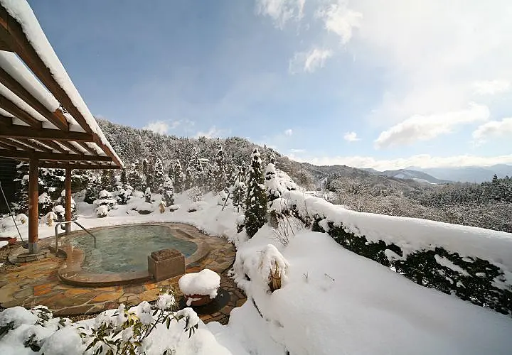 雪景色の露天風呂