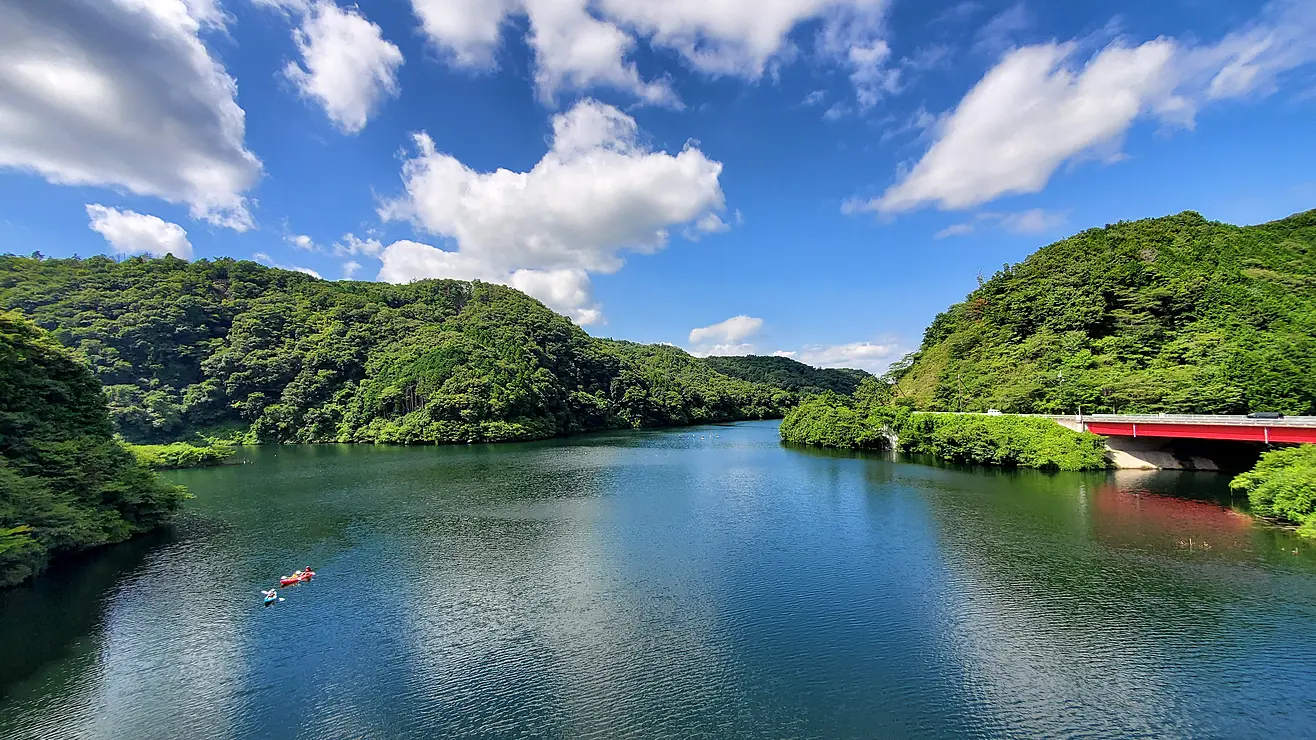 御前山ダム（二又橋）からの景色