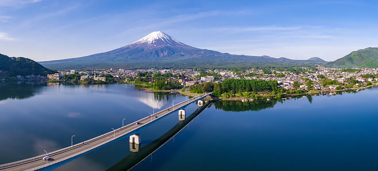 河口湖と富士山