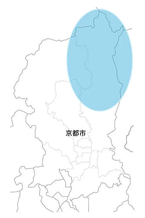 京都市北部（京都桂川・安曇川源流域）の地図画像