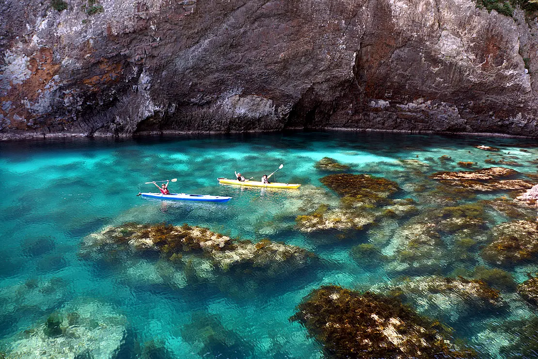 シーカヤックを楽しむ人たち
