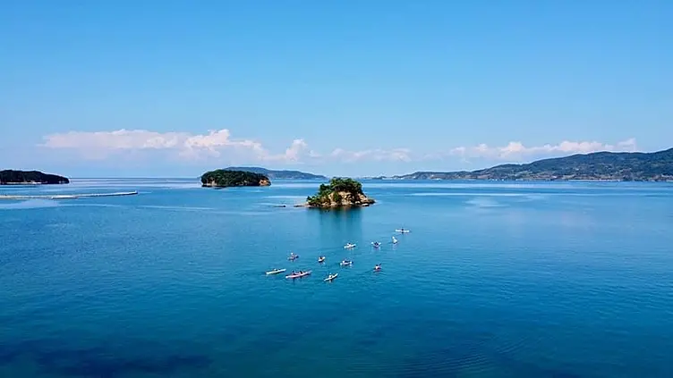 波穏やかな油谷湾でシーカヤック体験