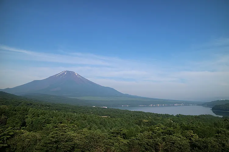 山中湖と富士山