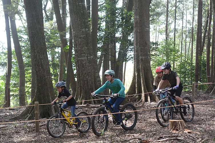 マウンテンバイクで軽快に走る