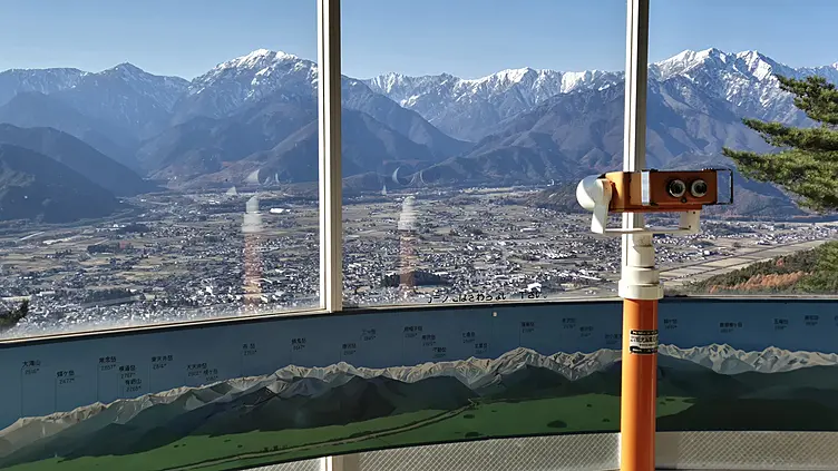 北アルプスを近くで観察できる望遠鏡