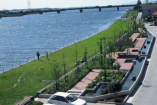 水郷北斎公園の上からの写真